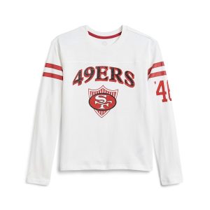 Junk Food Clothing Kids NFL San Francisco 49ers Striped Yoke Long Sleeve Tee (Little Kid/Big Kid)