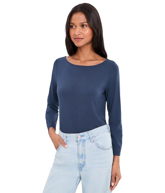 L.L.Bean Soft Stretch Supima Tee Boatneck Bracelet Sleeve