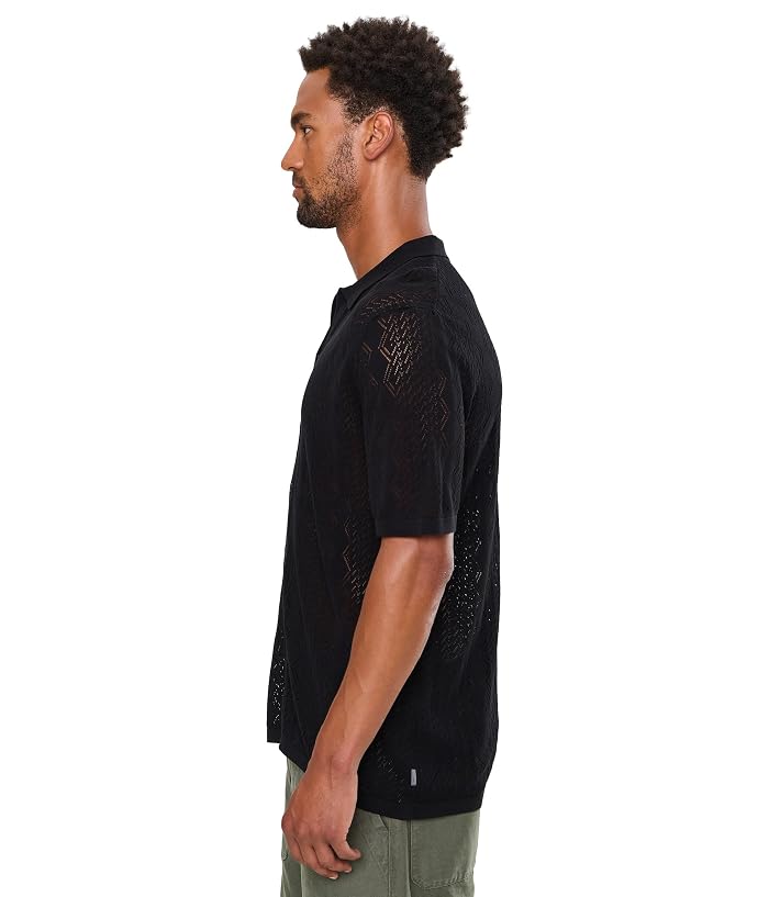 John Varvatos Emil Short Sleeve Pointelle Sweater Shirt Y2701f26 - Image 3