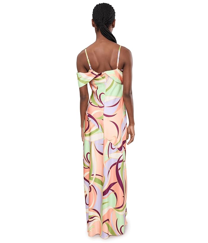 Avec Les Filles Printed Satin Bias Cut Maxi Dress - Image 4