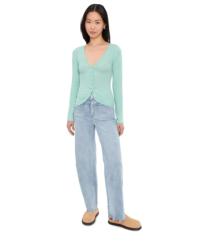 Paige 31" Anessa Front Yoke Stitch Through Pocket Raw Hem in La Belle - Image 2