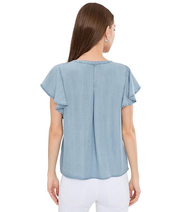 Liverpool Los Angeles Flutter Sleeve Popover Blouse with Pin Tuck - Image 4