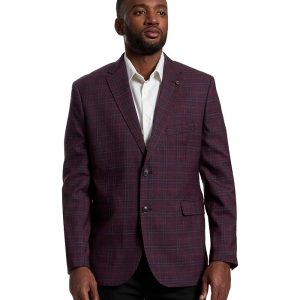 Johnston & Murphy Windowpane Plaid Dress Blazer