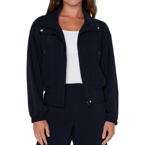Liverpool Los Angeles Zip Up Dolman Sleeve Matte Sateen Jacket