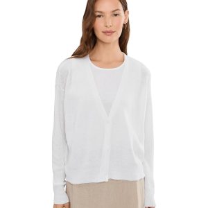 Eileen Fisher Organic Linen Cotton V-Neck Cardigan