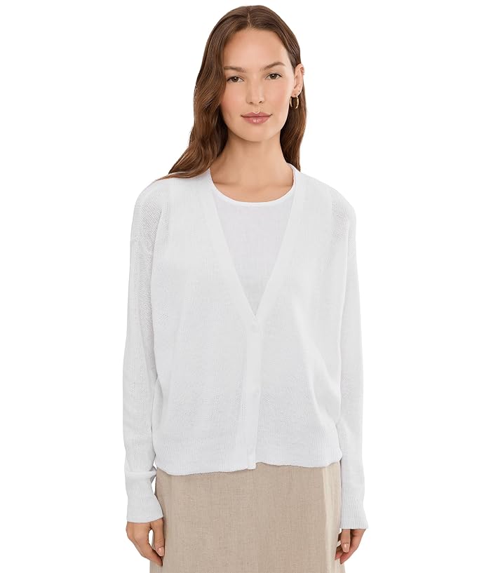Eileen Fisher Organic Linen Cotton V-Neck Cardigan