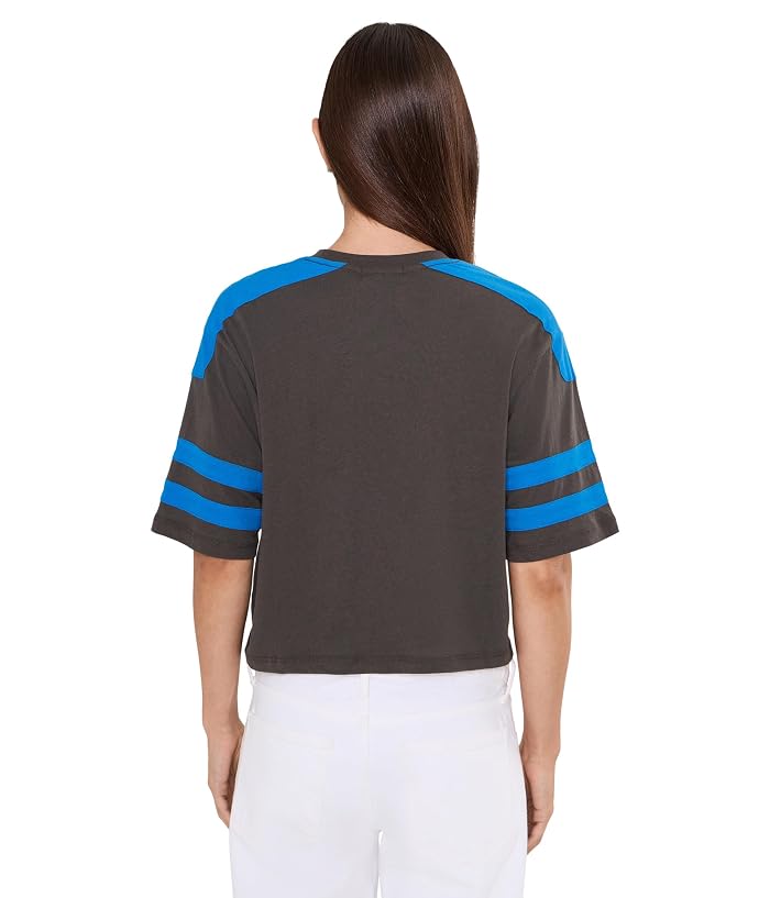 Junk Food Clothing NFL Detroit Lions Bling Striped Crop Tee - Image 4