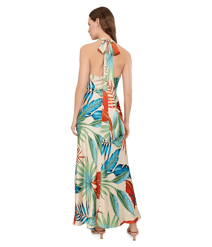 Avec Les Filles Botanical Satin Scarf Tie Maxi Dress - Image 4