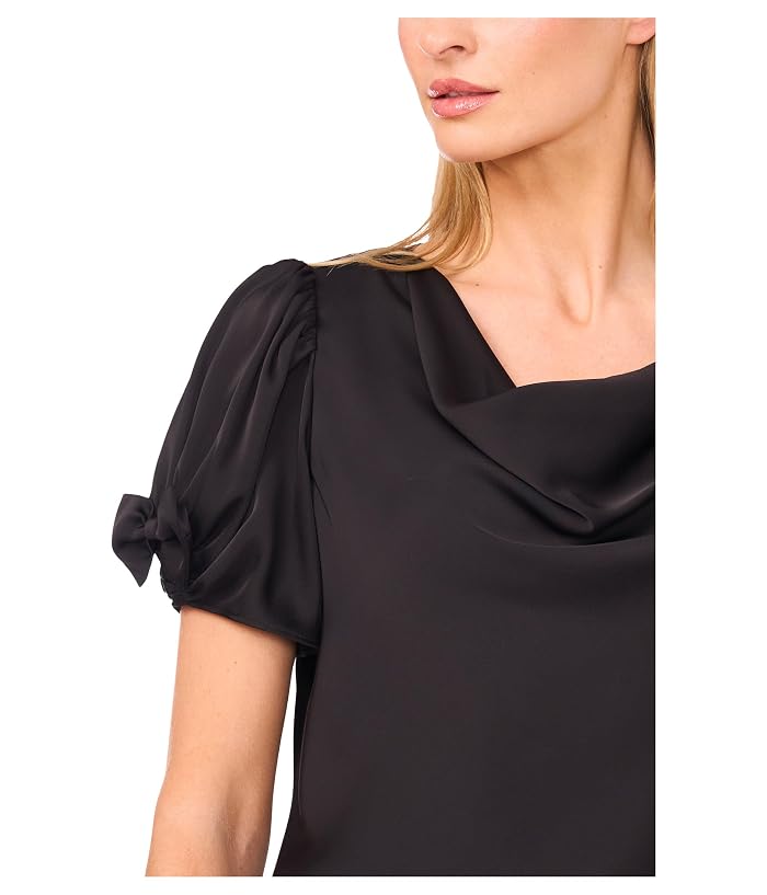 CeCe Cowl Neck Bubble Short Sleeve Top - Image 3