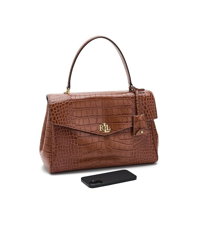 Lauren Ralph Lauren Croc-Embossed Medium Farrah Soft Satchel - Image 3