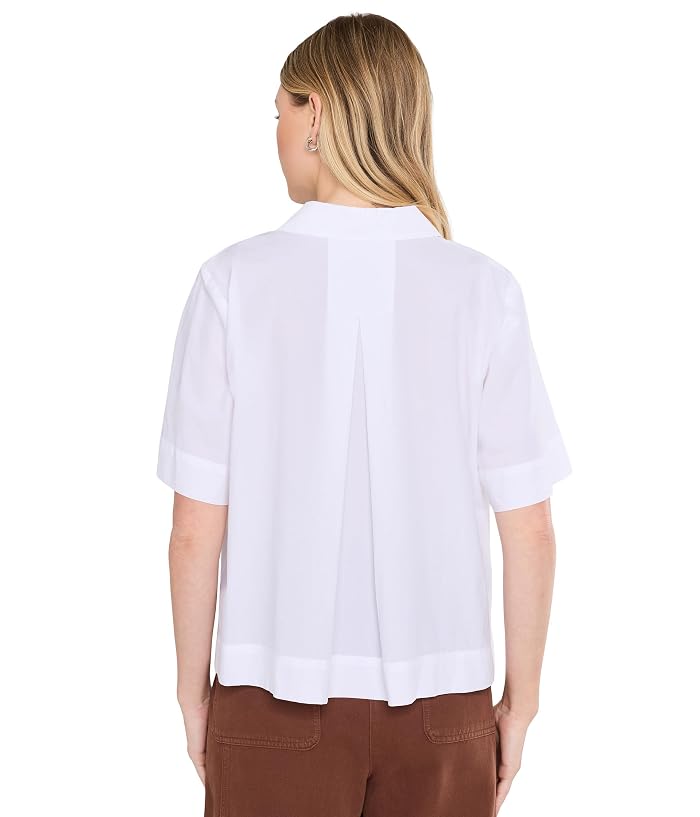 Eileen Fisher Organic Cotton Poplin Classic Collar Top - Image 4