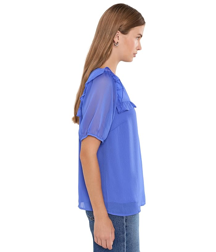 CeCe Elbow Sleeve Blouse with Ruffle Yoke - Image 3