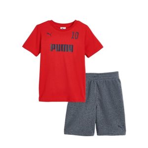 PUMA Kids Graphic T-Shirt & Fleece Short Set (Toddler/Little Kid/Big Kid)