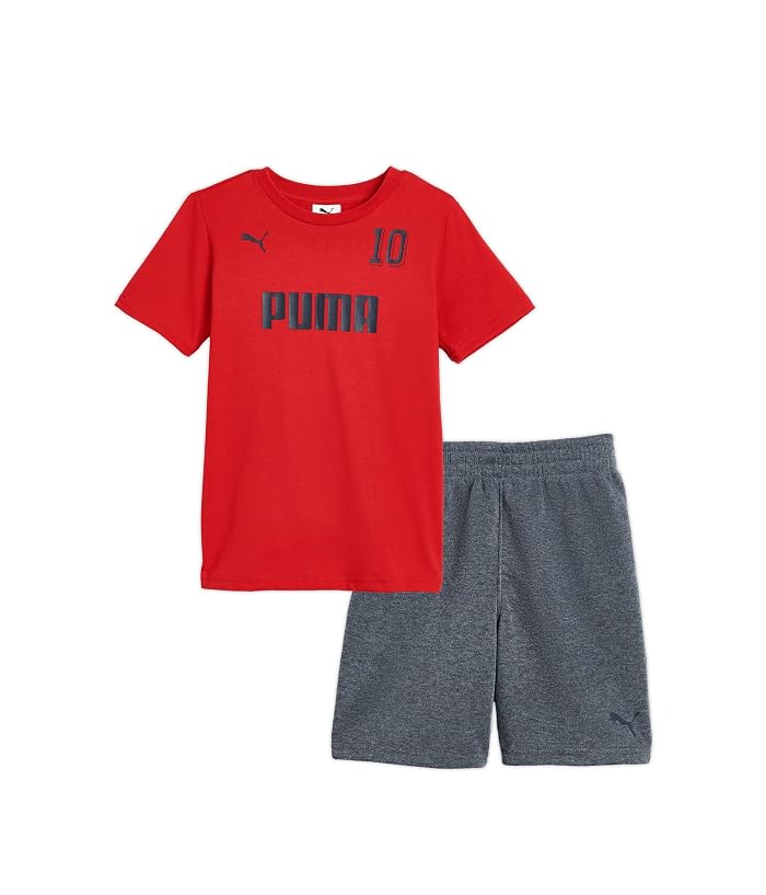 PUMA Kids Graphic T-Shirt & Fleece Short Set (Toddler/Little Kid/Big Kid)
