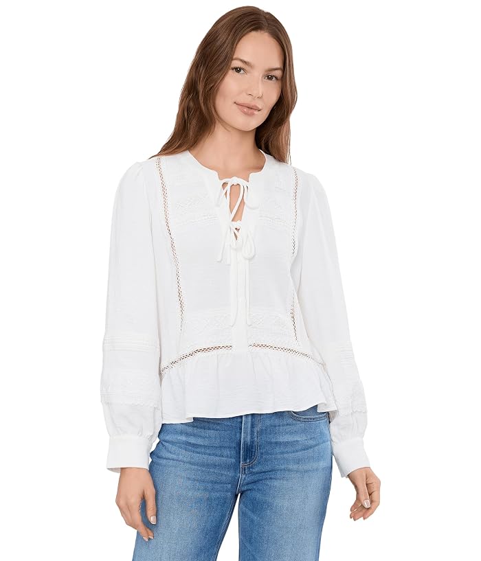 Vince Camuto Lace Yoke Tie Front Long Sleeve