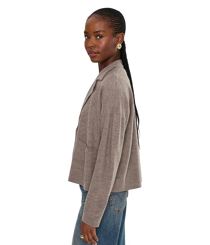 Eileen Fisher Fine Felted Wool Notch Collar Cardigan - Image 3