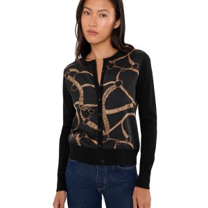 Lauren Ralph Lauren Petite Belting-Print Cotton-Blend Cardigan