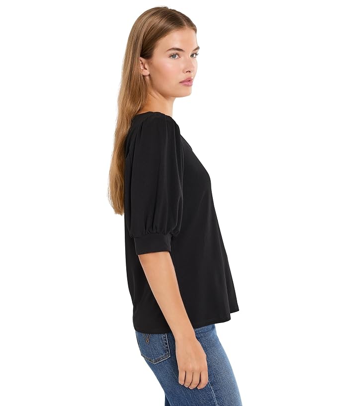CeCe Crew Neck Shirred Short Sleeve Top - Image 3