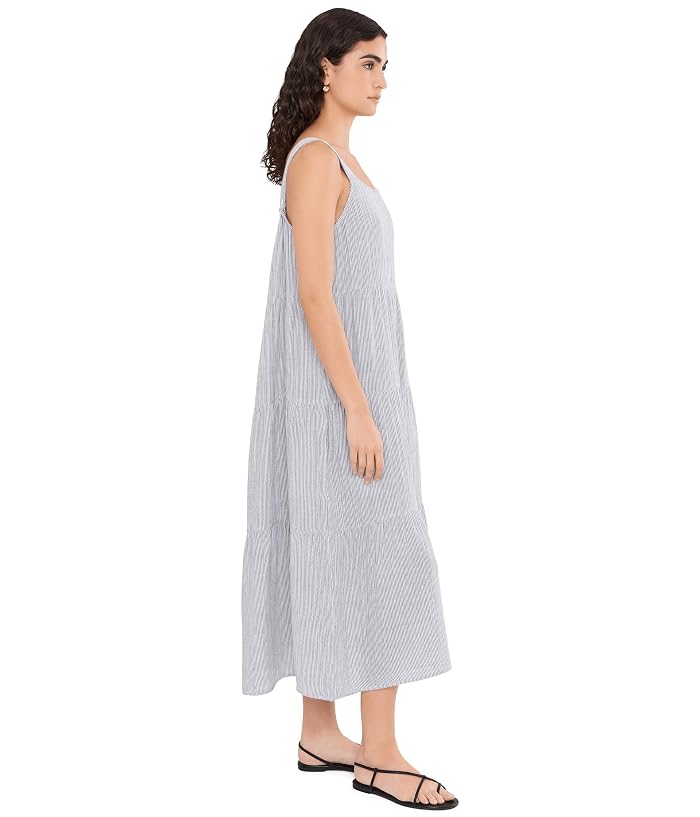 Eileen Fisher Striped Organic Cotton Gauze Tiered Dress - Image 3
