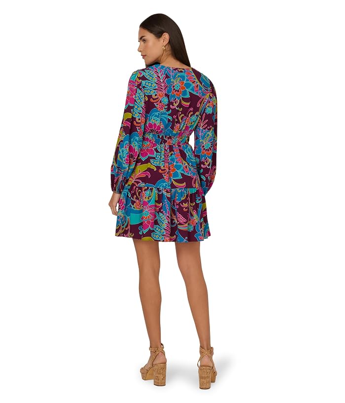 Adrianna Papell Printed Flounce Short Dress - Image 2