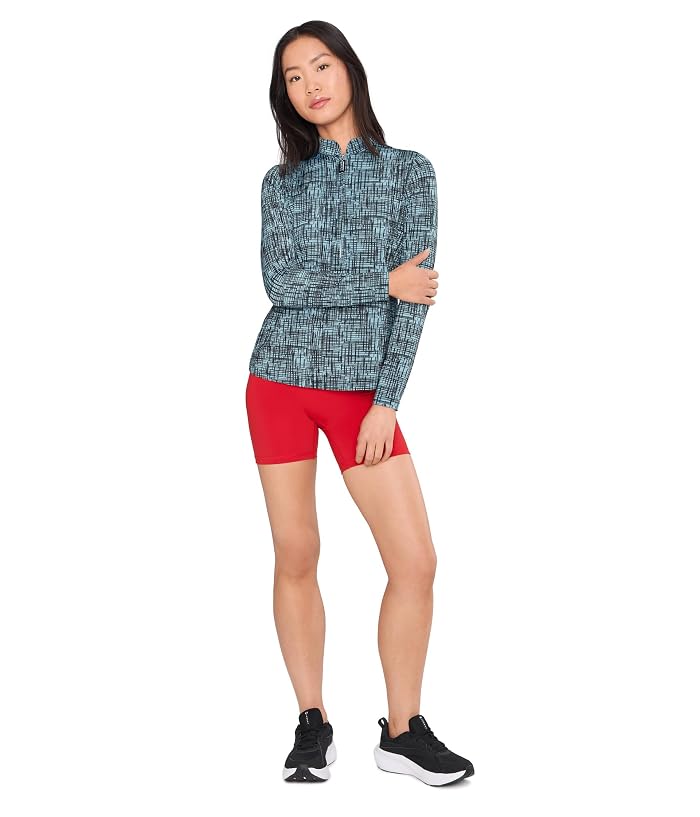Jamie Sadock Sunsense Grid Print Long Sleeve Quarter Zip - Image 2