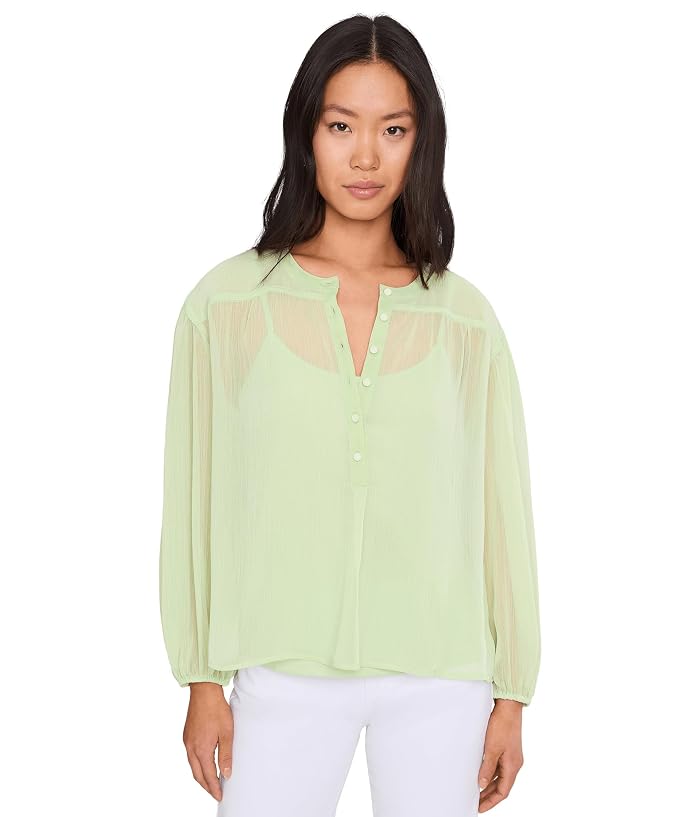 Vince Camuto Half Placket Shirred Yoke Blouse