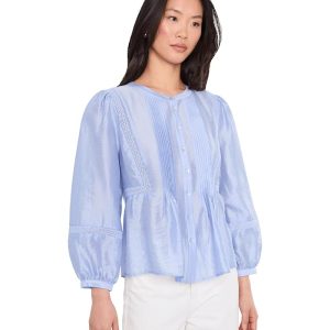 Vince Camuto Crew Neck With Pleated Front