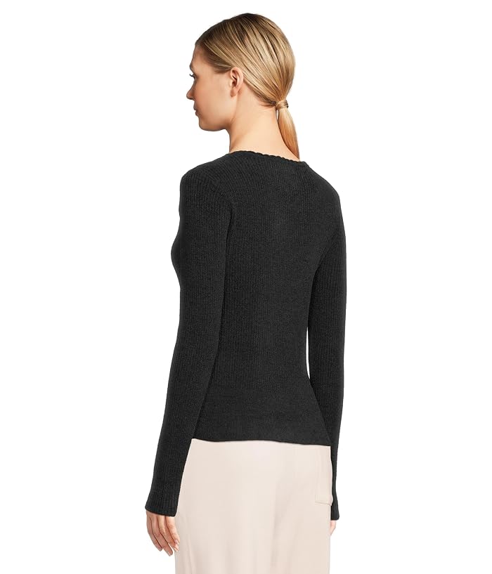 Barefoot Dreams Cozychic Ultra Lite® Ribbed Scallop Scoop Neck Top - Image 3