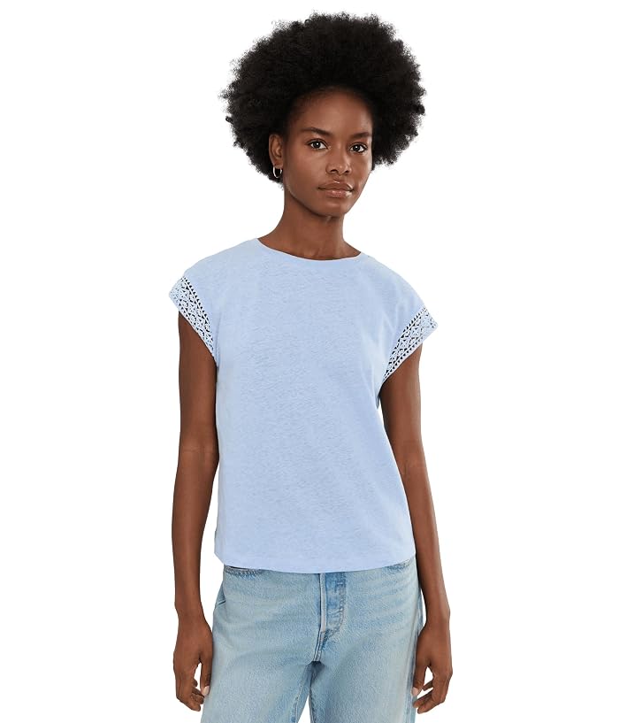 Elliott Lauren Trace of Lace - Cap Sleeve Top with Lace Trim Detail