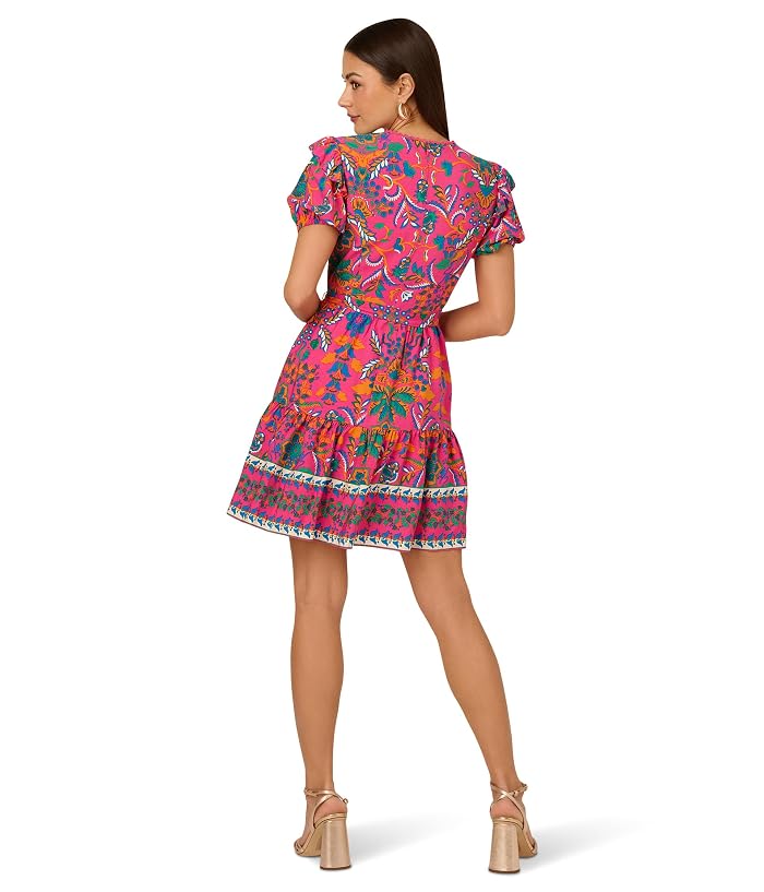 Adrianna Papell Printed Short Flounce Dress - Image 2