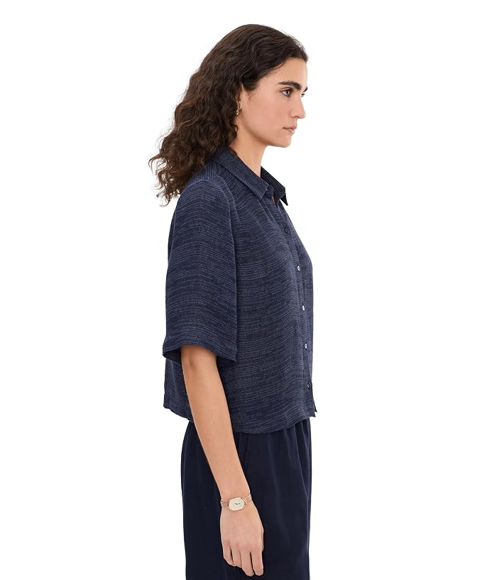 Eileen Fisher Linen Gauze Strata Classic Collar Shirt - Image 3