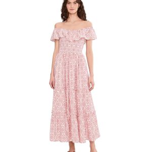 Vince Camuto Off The Shoulder Ruffle Tier Dress With Smock
