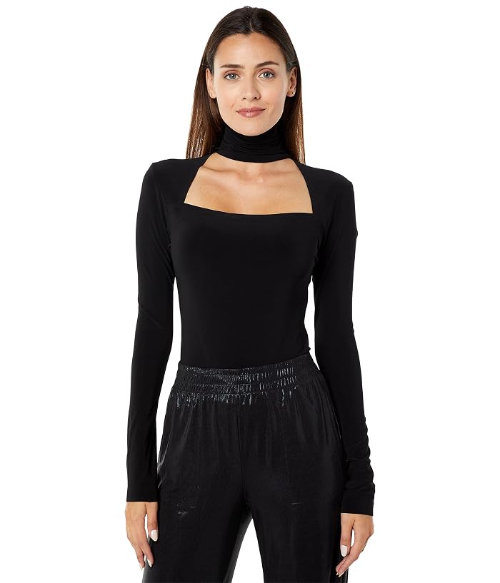 Norma Kamali Long Sleeve Sweetheart Turtle Top