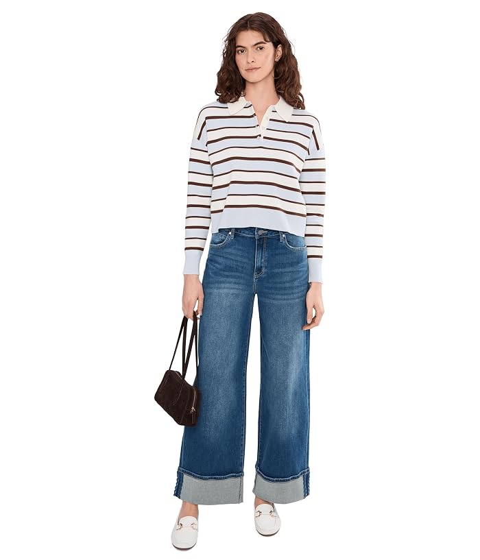 Liverpool Los Angeles Morgan Mid-Rise Cuffed Crop Wide Leg Jeans With Trim 30" Inseam - Image 2