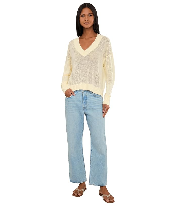 Madewell Linen Arline V-neck Pullover- Finer Count - Image 2