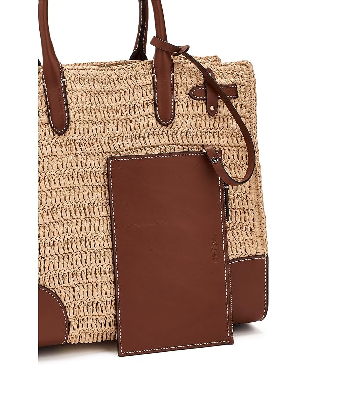 Lauren Ralph Lauren Woven Straw Medium Devyn Tote Bag - Image 4