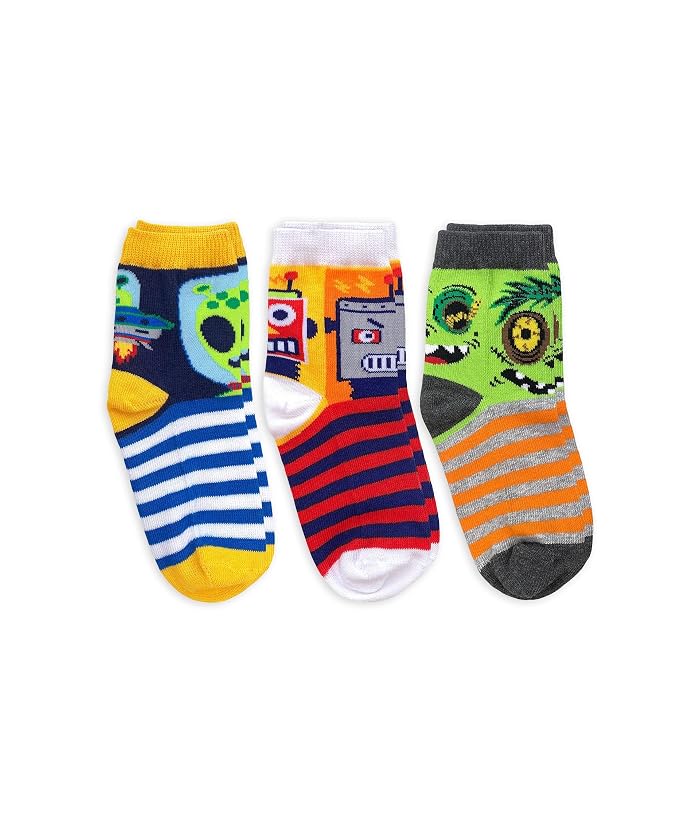 Jefferies Socks Robot Alien Zombie 3-Pack Crew Socks (Toddler/Little Kid) - Image 2