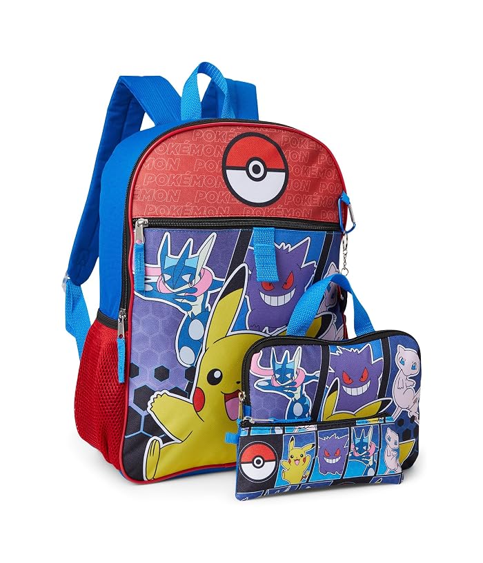 BIOWORLD Kids Pokemon Pokeball 5-Piece Backpack Set (Little Kid/Big Kid)