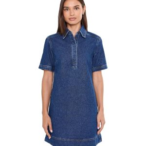 Madewell Polo Mini Dress in Airy Denim
