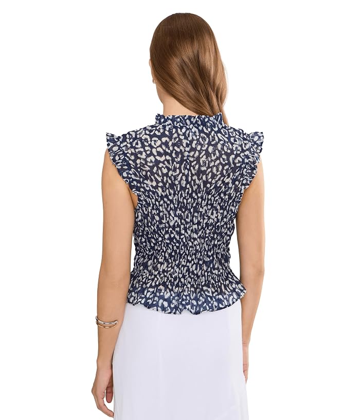 NIC+ZOE Petite Leopard Sketch Smocked Top - Image 4