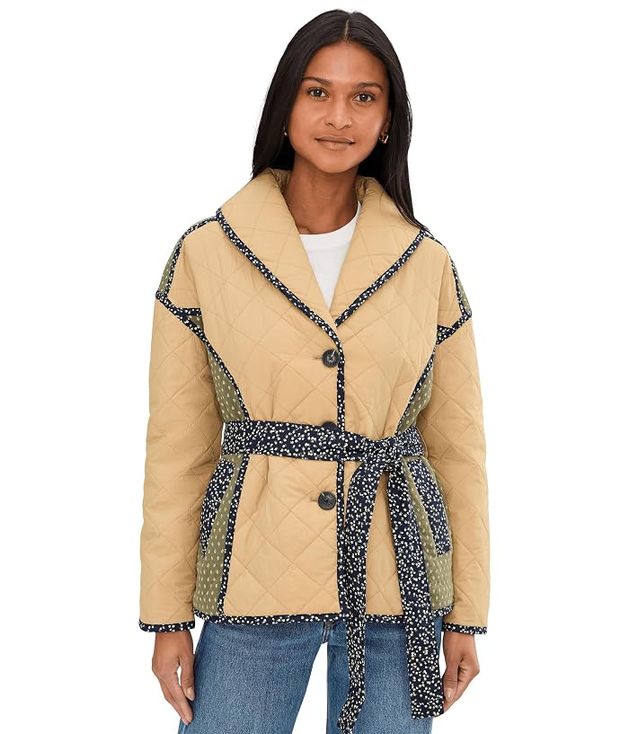 Avec Les Filles Quilted Wrap Jacket With Belt