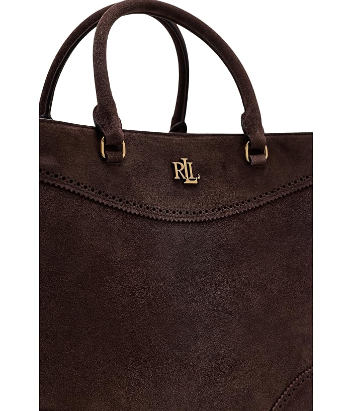 Lauren Ralph Lauren Perforated Suede Large Marcy Satchel - Image 4