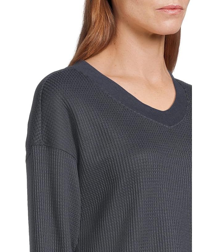 L.L.Bean Birchwood Brushed Waffle V-Neck - Image 4