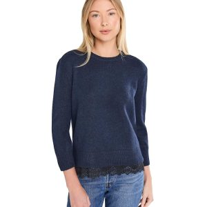 Vince Camuto Crew Neck with Lace Hem