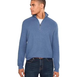 Polo Ralph Lauren Mesh-Knit Cotton 1/4 Zip Sweater