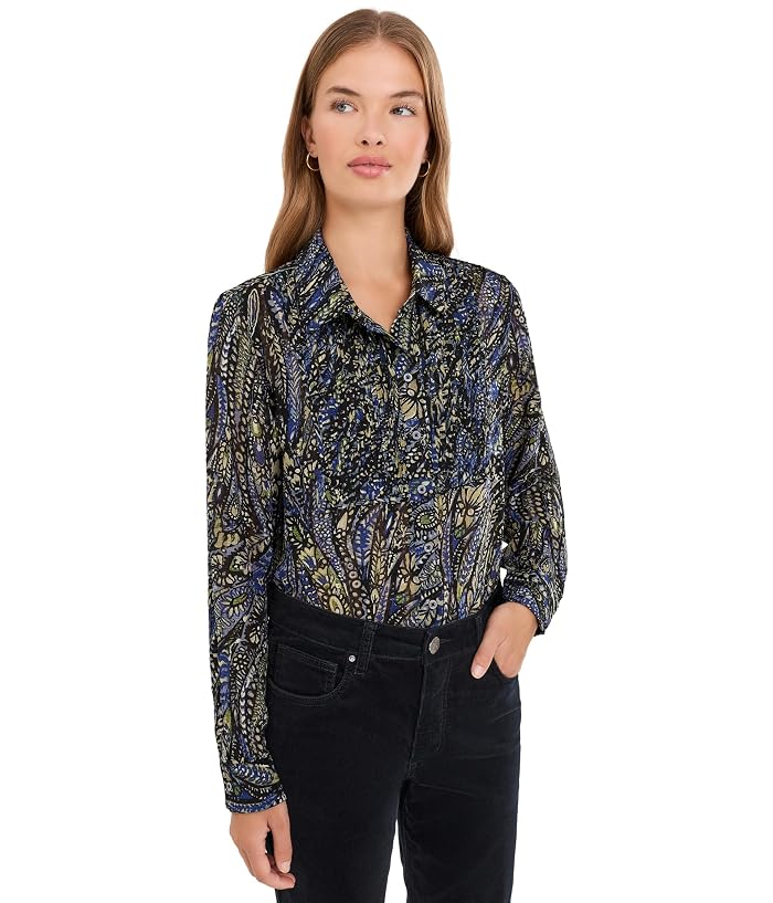NIC+ZOE Petite Portobello Paisley Chiffon Shirt