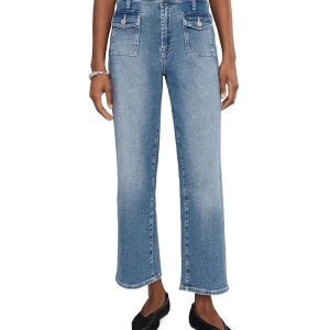 7 For All Mankind Stovepipe Straight Ankle in Oceanstone