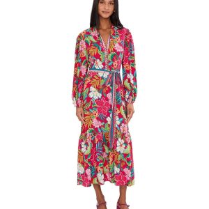 Adrianna Papell Rayon Printed Midi Dress