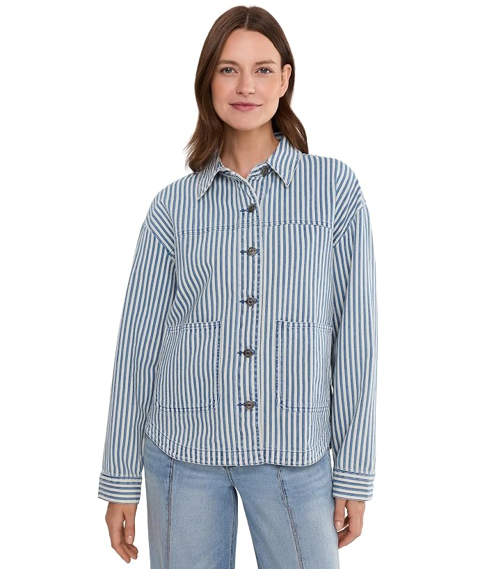 KUT from the Kloth Ellie Stripe Denim Jacket