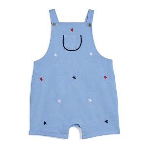 Janie and Jack Flag Embroidered Overall (Infant)